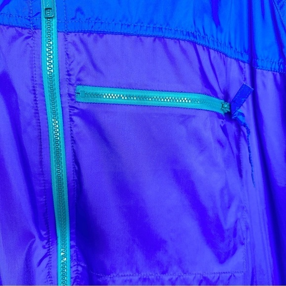 VINTAGE American Eagle 80s Zip Up Windbreaker Packable Hood Lightweight Mens XL - Picture 5 of 13